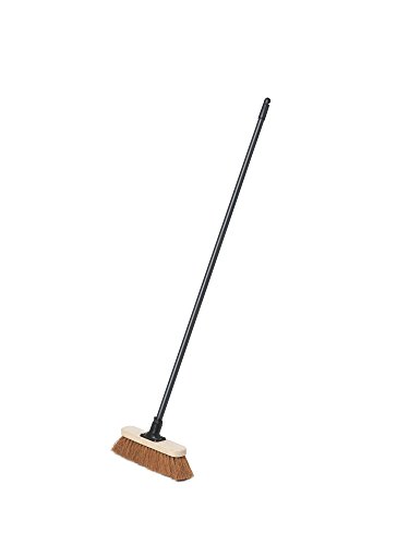 Addis Essentials Wooden Outdoor Complete Broom With Metal Handle, Soft Natural Coco Bristles, 27.5cm (10.3/4″) Head, Natural/Black 10 X 29 X 127 Cm