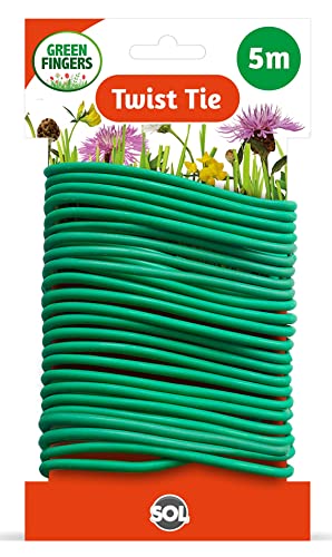 5m Soft Twist Garden Ties For Plants | 3.5mm | Reusable Plant Ties For Climbing Plants, Shrubs, Trees & House Plants | Green Twist Ties | Plant Tie | Garden Twist Tie | Garden Cable Ties | Twist Wire