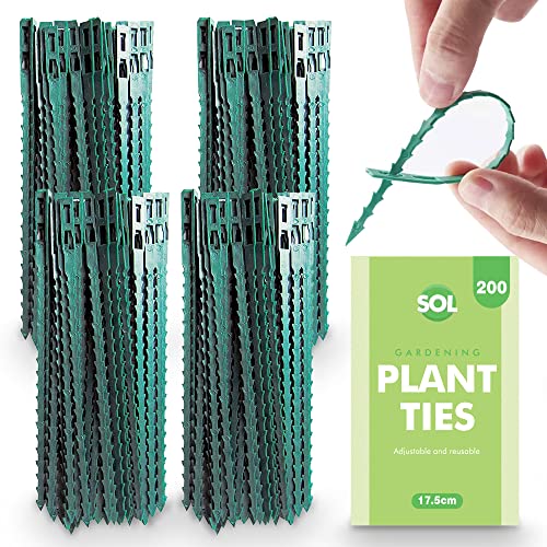 200pk Plant Ties For Climbing Plants | 17.5cm | Green Twist Ties | Heavy Duty Garden Ties For Plants, Shrubs, Trees & House Plants | Green Cable Ties | Plant Tie | Garden Twist Tie | Garden Cable Ties